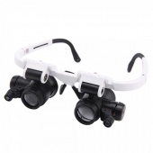 картинка Лупа-очки бинокулярная NO.9892H-3 с LED подсв., увеличение 6X 8X 10X 15X 20X 25X от интернет магазина Radiovip