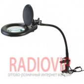 картинка Лупа-лампа с LED подсветкой на струбцине, диопт 5Х, диам-130мм 80LED ZD-129B от интернет магазина Radiovip