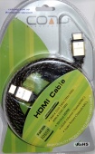 картинка Шнур HDMI 1,3В (шт.- шт.) диам.-8мм,металл  gold, блистер, 3м., от интернет магазина Radiovip