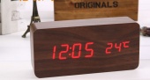 Часы с термометром прямоугольные