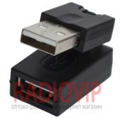 картинка Переходник штекер USB A- гнездо USB А, поворотный 360* от интернет магазина Radiovip