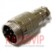 картинка Разъем (M) микрофонный 6-и контакт., под кабель, корпус металл от интернет магазина Radiovip