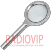 картинка Ручная лупа с LED подсветкой, 4X увеличение, диаметр 65 мм, Magnifier 8B-1 от интернет магазина Radiovip