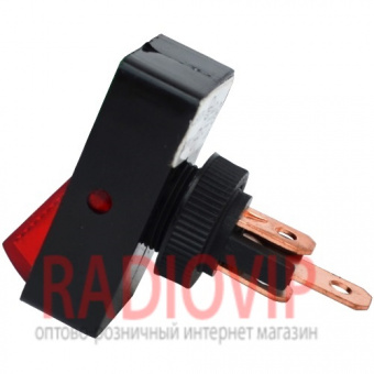 картинка Переключатель с подсветкой ASW-11D ON-OFF, 3pin, 12V, 20А, красный от интернет магазина Radiovip