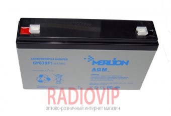картинка Аккумуляторная батарея Merlion AGM GP670F1, 6v 7ah от интернет магазина Radiovip