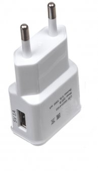 картинка Зарядка 220V - USB  (5V-1A) плоская от интернет магазина Radiovip