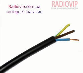 картинка Кабель силовой ПВС, медный, 3х1,5мм.кв. (гибкий), черный, 100м от интернет магазина Radiovip