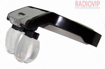 картинка Лупа бинокулярная налобная с подсветкой и со сменными стёклами.1,7х 2x 2,5x 3,5кр. увел. MG81001-W от интернет магазина Radiovip