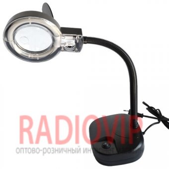 картинка Лампа-лупа настольная с LED подсветкой, 3+8кр.увел., диам-90мм от интернет магазина Radiovip