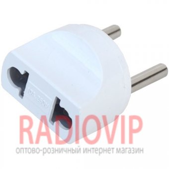 картинка Переходник сетевой универсальный,корпус пластик, белый от интернет магазина Radiovip
