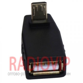 картинка Переходник гнездо USB A- шт.micro USB, угловой от интернет магазина Radiovip