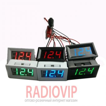 картинка Вольтметр XH-B114 4,5-120 В (синие цифры) от интернет магазина Radiovip