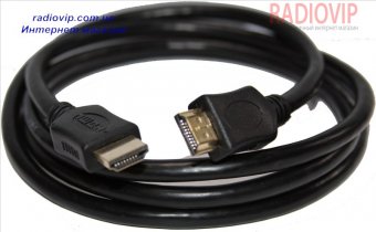 картинка Шнур HDMI (шт.- шт.) диам.-6,0мм. gold 2,0м. чёрный от интернет магазина Radiovip