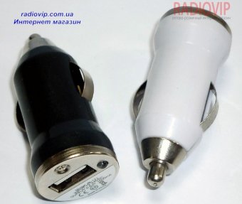 картинка Автозарядка 12V (шт прикурювача) - 1гн USB  (5V-1A) от интернет магазина Radiovip