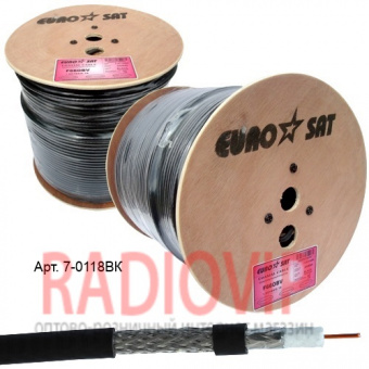 картинка Кабель RG-6 (F660BV) EuroSat, диам-6,9мм, чёрный, 305м от интернет магазина Radiovip
