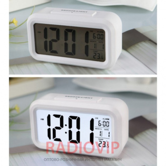 Часы-будильник с датчиком освещенности и температурой
