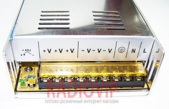 картинка Импульсный адаптер 24В 15А перфорированный от интернет магазина Radiovip