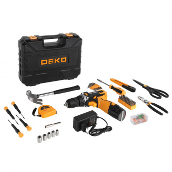 картинка Аккумуляторный шуруповёрт DEKO DKCD12FU-LI + набор 104 инструментов в кейсе от интернет магазина Radiovip