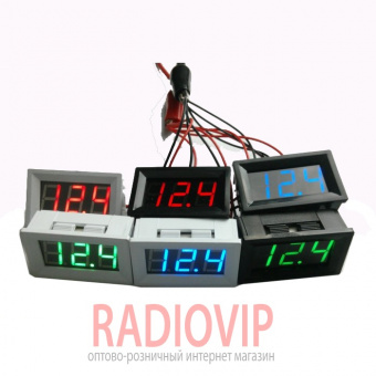 картинка Вольтметр XH-B114 4,5-120 В (зеленые цифры) от интернет магазина Radiovip