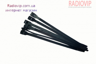 картинка Стяжки с фиксатором, многоразовые, 200х7,5мм, чёрные (100шт.) от интернет магазина Radiovip