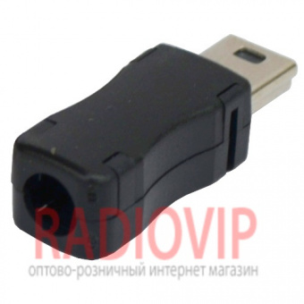 картинка Штекер mini USB 5pin, под шнур, пластик от интернет магазина Radiovip