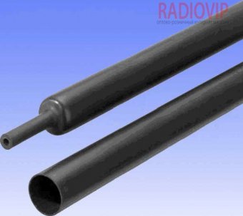 картинка Трубка термоусадочная (3Х) c клеем 6,0/2,0мм, чёрная, 1метр от интернет магазина Radiovip
