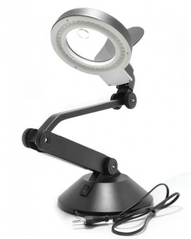 картинка Лупа-лампа настольная YIHUA-728, LED подсветка, диам.-90мм, 220V от интернет магазина Radiovip