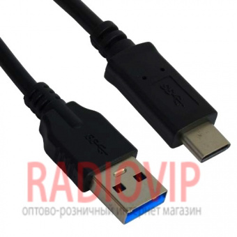картинка Шнур шт.USB type C - шт.USB A, v.3.0, 1,5м. чёрный от интернет магазина Radiovip