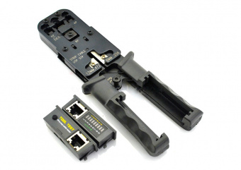 картинка Инструмент HT-022 для обжимки RJ-45 (8P8C) и RJ-12/11 (6P6C), с тестером, профи качество от интернет магазина Radiovip