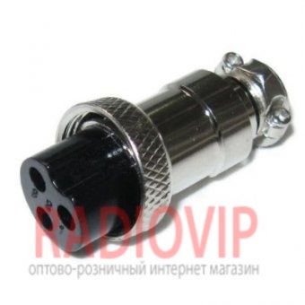 картинка Разъем (F) микрофонный 3-контакт.,под кабель,корпус металл от интернет магазина Radiovip