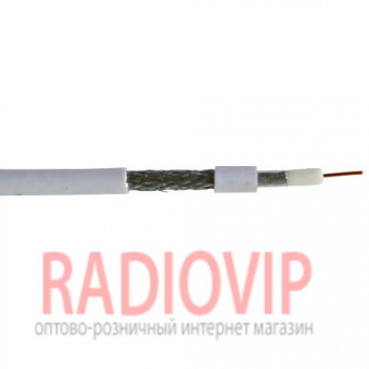 картинка Кабель RG-59, (0,81CU+AL-foil+64/0,12AL), диам-6.1мм, белый, 100м от интернет магазина Radiovip