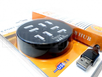 картинка Хаб USB 2.0 8 портов, 1TB питание от USB белый от интернет магазина Radiovip