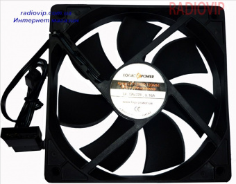 картинка Вентилятор LP F12NBD, 120MM, 3pin + 4pin (Molex питание), black от интернет магазина Radiovip
