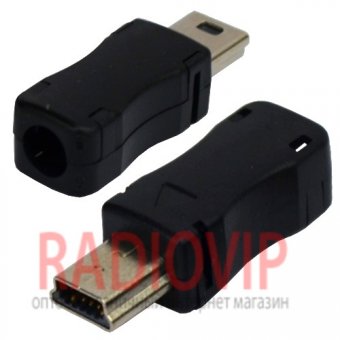 картинка Штекер mini USB 5pin, под шнур, разборной от интернет магазина Radiovip