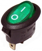 картинка Переключатель с подсветкой, зеленый, on-of, 3pin 10A  от интернет магазина Radiovip