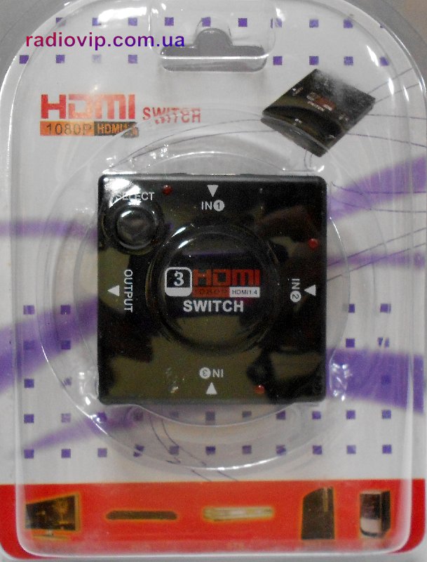 картинка Соединитель HDMI (3гн. - 1гн). HD-SW301M 3x1 HD Swtich, Mini Size от интернет магазина Radiovip