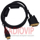 картинка Шнур шт.HDMI- шт.DVI диам.-7,3мм., gold, 1м., чёрный от интернет магазина Radiovip