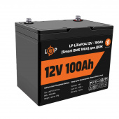 картинка Аккумулятор LP LiFePO4 12V (12,8V) - 100 Ah (1280Wh) (Smart BMS 100А) с BT пластик для ИБП от интернет магазина Radiovip