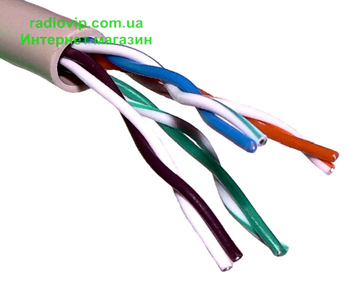 картинка Кабель LogicPower Cat. 5e UTP cable 4x2x1 сеч. - 0.51mm.Алюм+Медь 305м от интернет магазина Radiovip