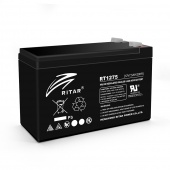 картинка Аккумуляторная батарея AGM RITAR RT1275B, Black Case, 12V 7.5Ah от интернет магазина Radiovip