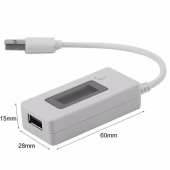 картинка USB тестер KCX-017 напряжения (3-7V) и тока (0-3A) емкости заряжаемой батареи (0-19999mAh), White от интернет магазина Radiovip
