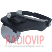 картинка Лупа бинокулярная налобная с подсветкой, 1,2Х 1,8Х 2,5Х 3,5Х  MG81001C от интернет магазина Radiovip