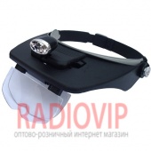 картинка Лупа бинокулярная налобная с подсветкой, 1,2Х 1,8Х 2,5Х 3,5Х(MG81001А) от интернет магазина Radiovip