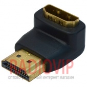 картинка Переходник шт.HDMI -гн.HDMI угловой, gold, блистер от интернет магазина Radiovip