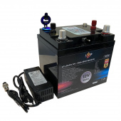 картинка Аккумулятор LP LiFePO4 универсальный с зарядным устройством 12V (12,8V) - 50 Ah (640Wh) (BMS 50A/25А) пластик от интернет магазина Radiovip