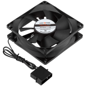 картинка Вентилятор корпусной LogicPower F8B, 4pin (Molex питание), цвет-черный от интернет магазина Radiovip