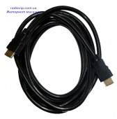 картинка Шнур HDMI (шт.- шт.) Vers.-1,4, диам.-6мм, gold, 3м, чёрный от интернет магазина Radiovip