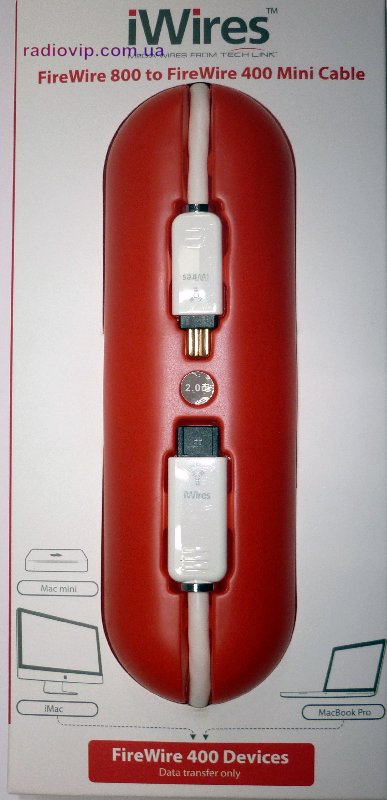 картинка Шнур Firewire IEEE 800(шт.4р -шт.9р), диам.-4мм. 2,0м. чёрный от интернет магазина Radiovip