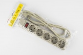 картинка Фильтр-удлинитель сетевой SFG5, 5 розеток, цвет-серый, 1,8 м  от интернет магазина Radiovip