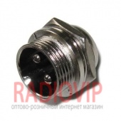 картинка Разъем (М) микрофонный 2-х контакт.,монтажный,корпус металл от интернет магазина Radiovip
